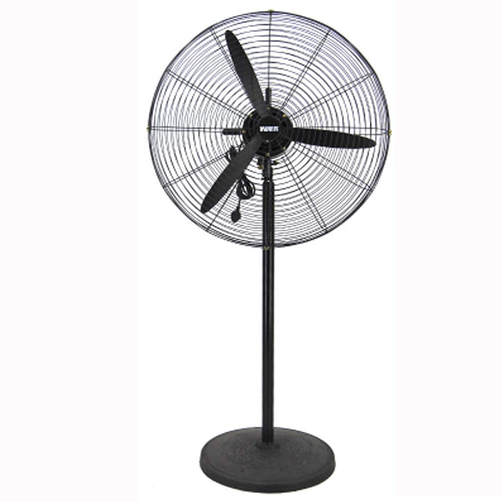 Black High Power Mechanical Floor Fan Silent Moving Head Industrial Fan - Aluminum Leaf