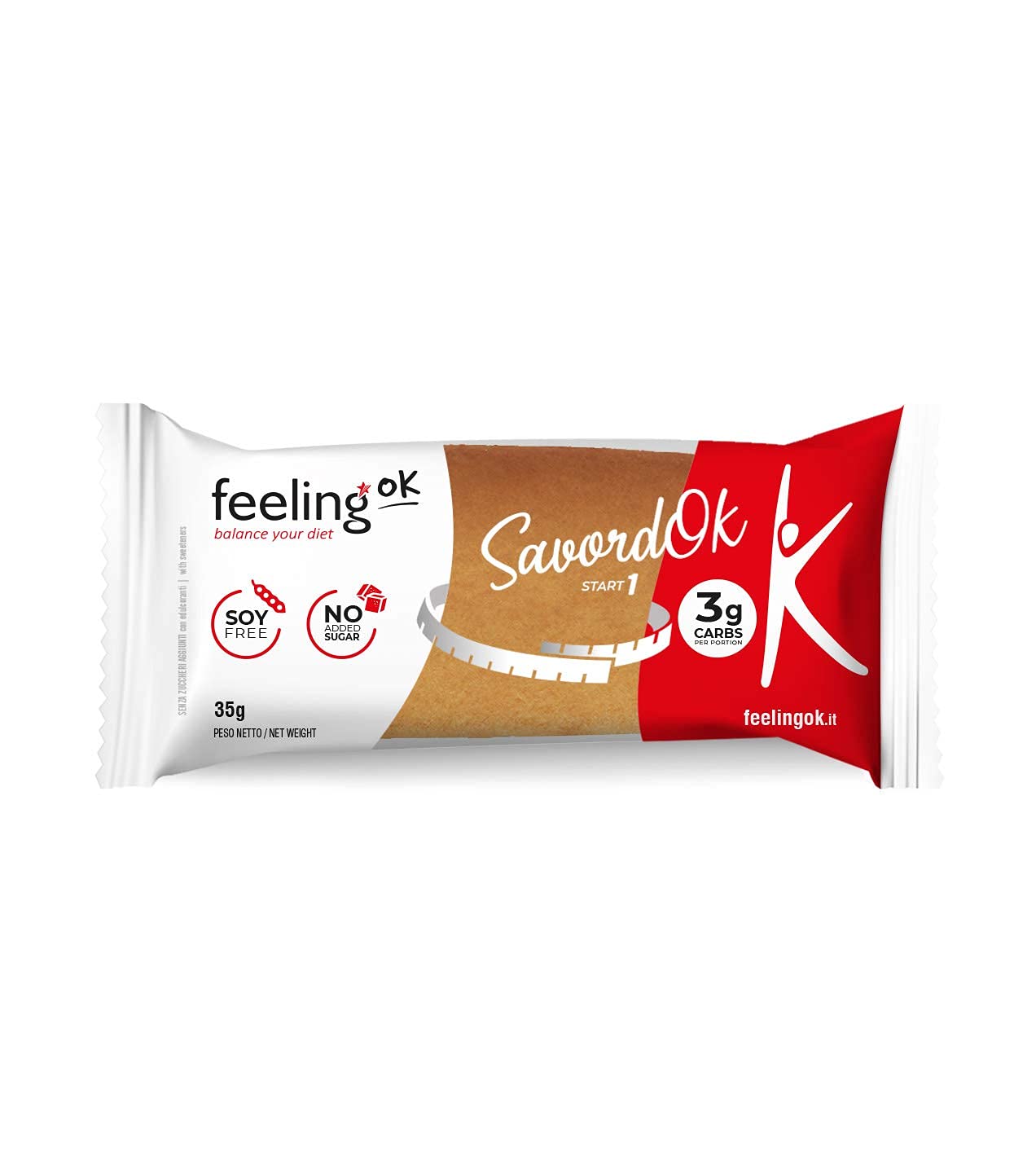 Feeling Ok Savoiardo Multiplo 10 Pezzi Da 35 Grammi Ciascuno, Gusto Albicocca