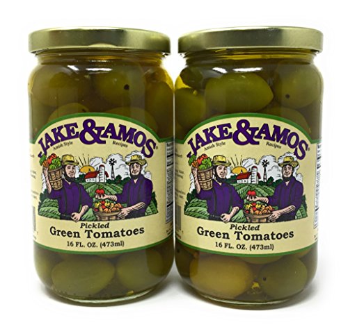 Jake & Amos - Pickled Green Tomatoes / 2 - 16 Oz. Jars #TOP2