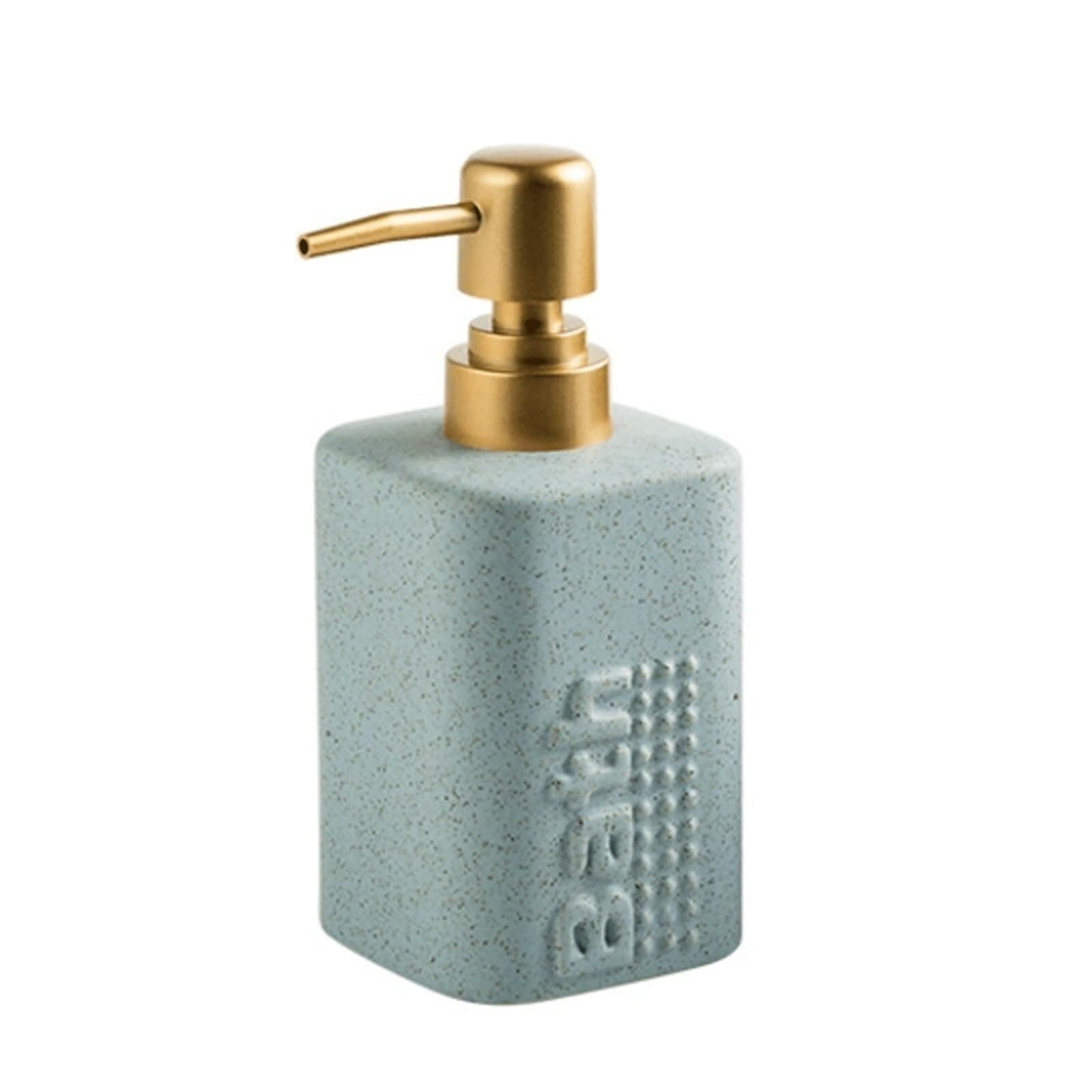 Empty Barthroom and Dish Refillable Soap Dispenser Kitchen Dish Ceramic Countertop Dispensing Bottle Decor for Counter(Blue)