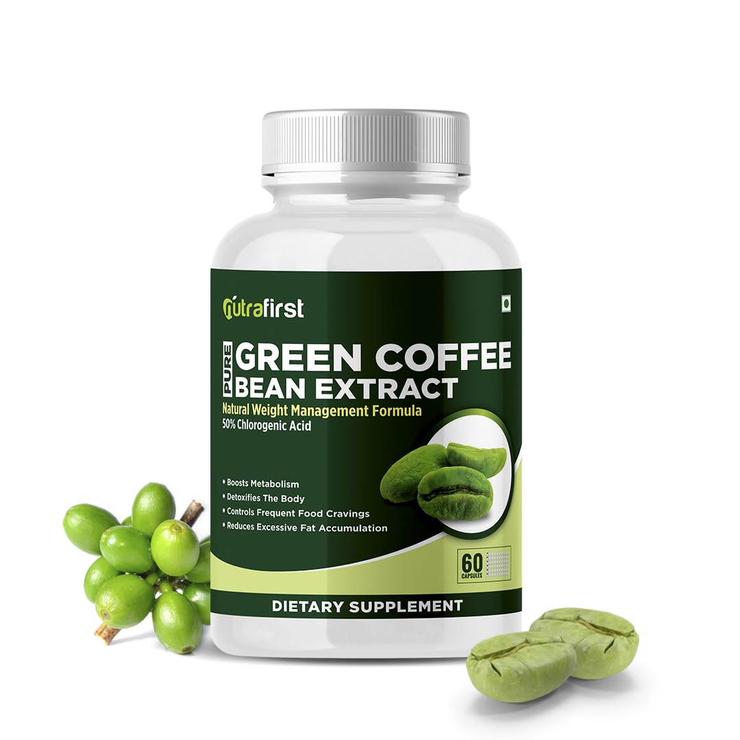 Nutrafirst Green Coffee Bean Extract Capsules (60 Caps) | 50% CGA | Natural Weight Management & Fat Burner Supplement | Supports Metabolism & Healthy Weight Loss | For Men & Women – Pack of 1