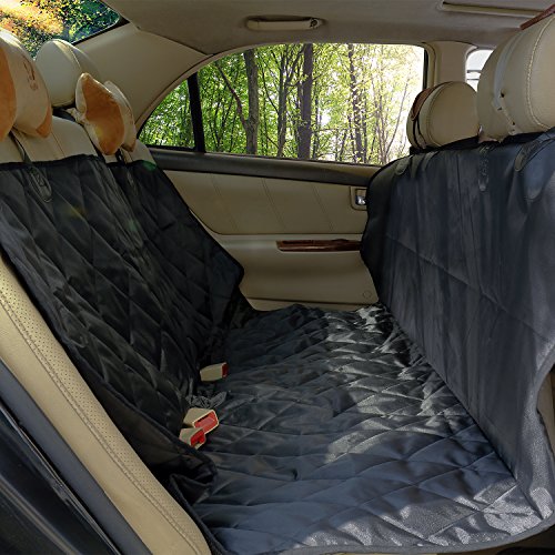 CITTATREND-Protector de Asiento de Tapicería Cubierta Hamaca Perro Gato Mascota para los 2 Sientos Delanteras Impermeable Resistente Plegable Antideslizante con 1 Cinturón de Seguridad