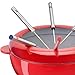 Zwilling 40201-002 Fondue Set - Cherry Enamel Cast Iron Pan, Swiss Fondue Set for Melted Cheese, 6 Stainless Steel Forks, Chocolate Melting Pot, Splash Protector, Suitable for All Hobs, Food Warmer