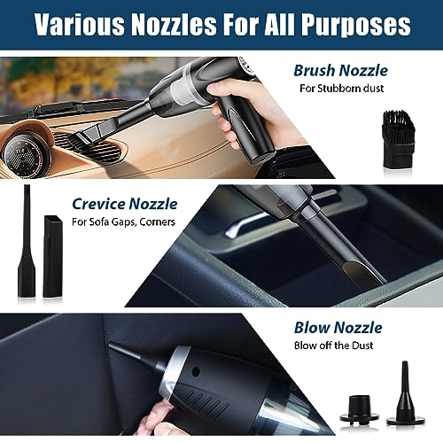 Howtine Portable Car Vacuum Cleaner - High Power 8000PA Suction, 15Ft Corded Handheld Whole Car Detailing Vacuum with Multi-nozzles and Air Blower for Wet, Dry, Pet Hair for 12v - Image 5
