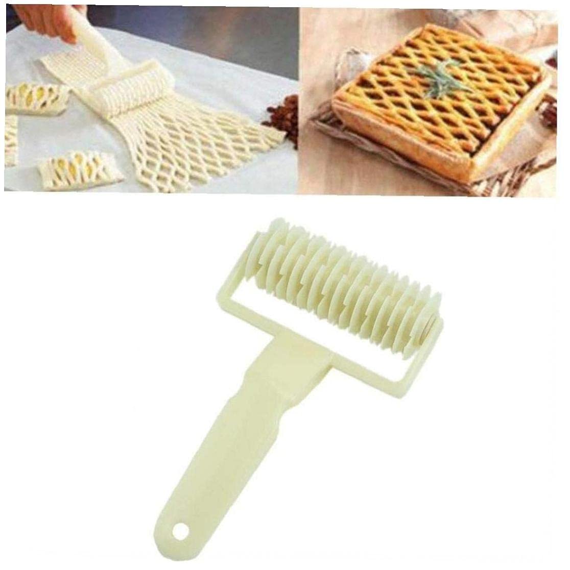 Pinicecore 1Pcs Pastry Cutter Dough Cutter, Lattice Roller Cutter, Pastry Roller Cutter, Kitchen Baking Plastic Tool For Cookie