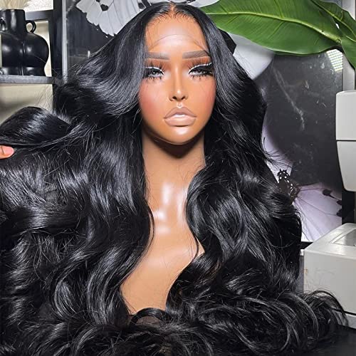 Lace Front Wigs Human Hair Body Wave Natural Color 13x4x1 T Part Human Hair Wigs 100% Brazilian Virgin Body Wave wig 150% Density Pre Plucked with Baby Hair for Women 20 Inch