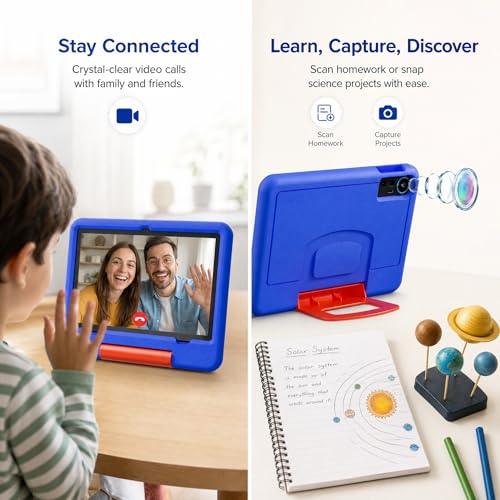 Peicheng10 inch Android 15 Tablet for Kids 8GB+32GB with 6000mAh Battery, 10-Point Touch, 2.4G+5G WiFi, Bluetooth 5.0, Dual Cameras, Shockproof Case for Toddlers Boys Girls (Blue) by PEICHENG - Used condition - Image 6
