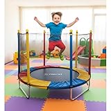 Cama Elástica Pula Pula Infantil Trampolim 1,4m Lona de Salto Preta Proteção de Molas Colorida Para Área Interna e Externa Henri Trampolim