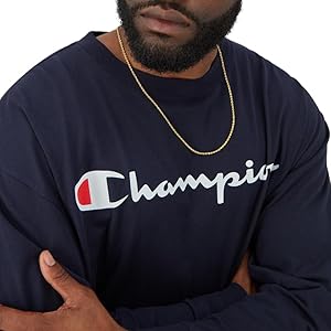 Champion Men's Long Sleeve T-shirt, Classic T-shirt for Men (Reg. Or Big & Tall)
