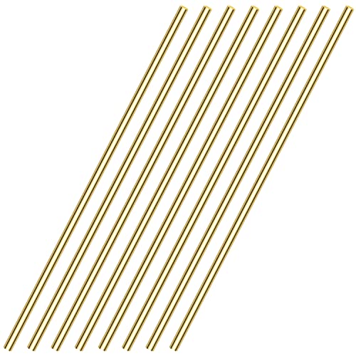 8 Pieces 12 inches 5/32 inch/4.0mm Brass Rods, Sutemribor Brass Solid Round Rod Lathe Bar Stock, 5/32 inch/4.0mm in Diameter, 12 inches in Length
