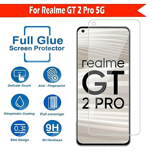 Image of Tempered Glass Screen Protector Compatible for Realme GT 2 Pro with Full Screen Coverage; Except Edges and Easy Installation Kit(Transparent), Pack of 1
