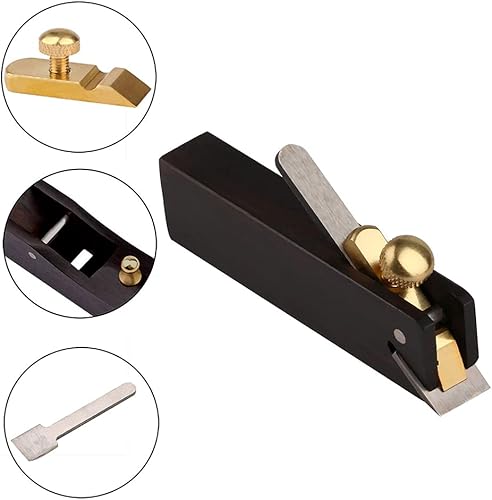 Miniatura 2 de Mini cepilladora de madera, cepilladora manual de madera de 3 pulgadas, plano de carpintería de ébano para cepillar, alisar, recortar fondo plano,