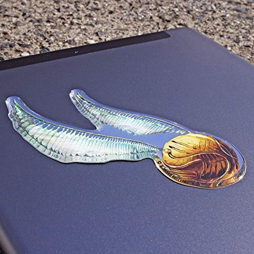 Image of Fan Emblems Harry Potter Domed Chrome Car Decal - Quidditch Golden Snitch Symbol