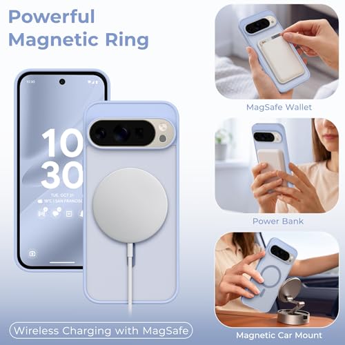 Coque Pixel 9 Pro MagSafe anti-trace violet clair antichoc