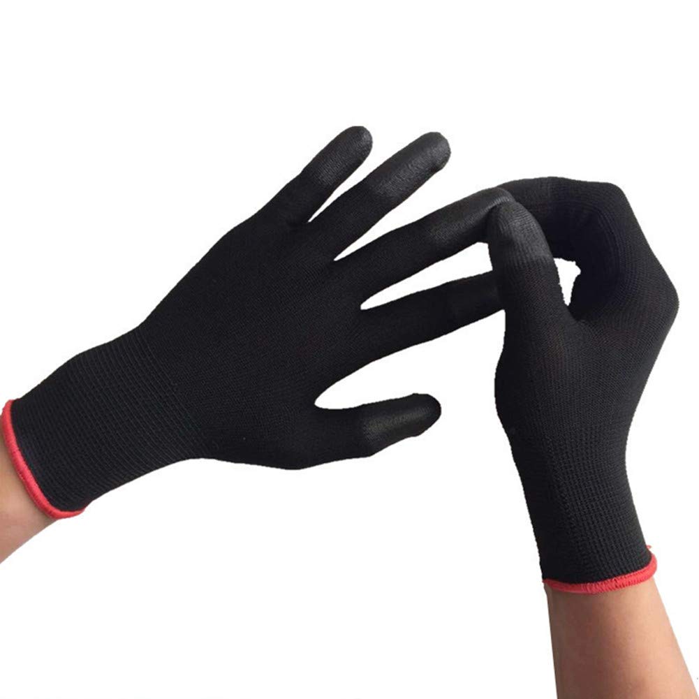 Für Schweißer/Feuerstelle/BBQ/Schweißerhandschuhe, Gartenhandschuhe, dornensichere Gartenhandschuhe, schnittfeste Handschuhe, leichte und langlebige Sicherheits-Arbeitshandschuhe(Black,S)