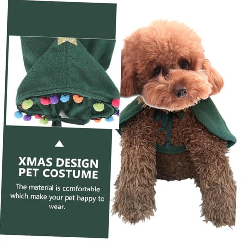 Disfraz de Capa Árbol de Navidad para Perro M Verde miniatura 7