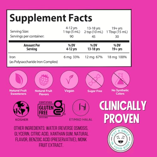 image for NovaFerrum Yummy 16 Fl Oz | Liquid Iron Supplement for Ages 4 & Up | 1