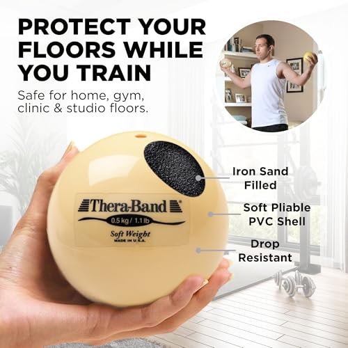 Image of THERABAND Soft Weight 1.1 Lb, Medicine Ball, Weighted Exercise, Tan