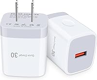 Vista 1 de Cargador USB 3.0 de carga rápida, paquete de 2 enchufes de pared de carga rápida, bloque de alimentación adaptativo compatible con iPhone 17 Pro Max