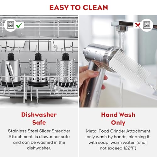 Meat Grinder & Stainless Steel Slicer Shredder Attachment for Kitchenaid Stand Mixer - Sausage Stuffer, Food Slicer, Shredder, Cheese Grater & Salad Maker by Cofun