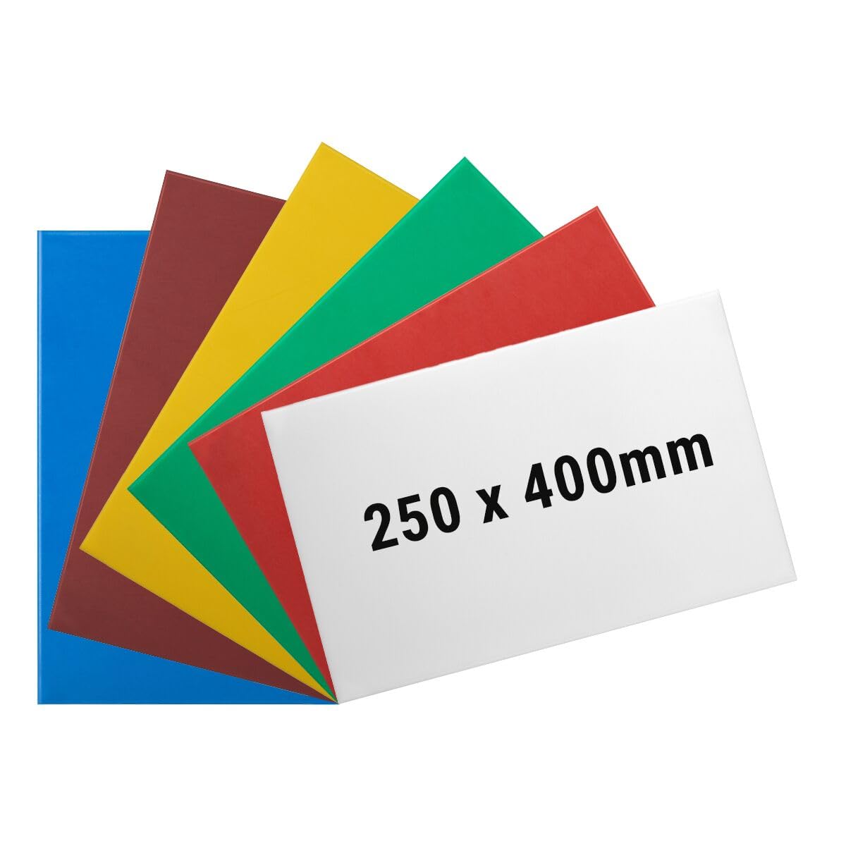 GGM Gastro | SBPT25SET | Schneidebrett-Set - 250x400mm - Dicke: 10mm - HACCP-Konform - 6 Schneidebretter - Multifarbend