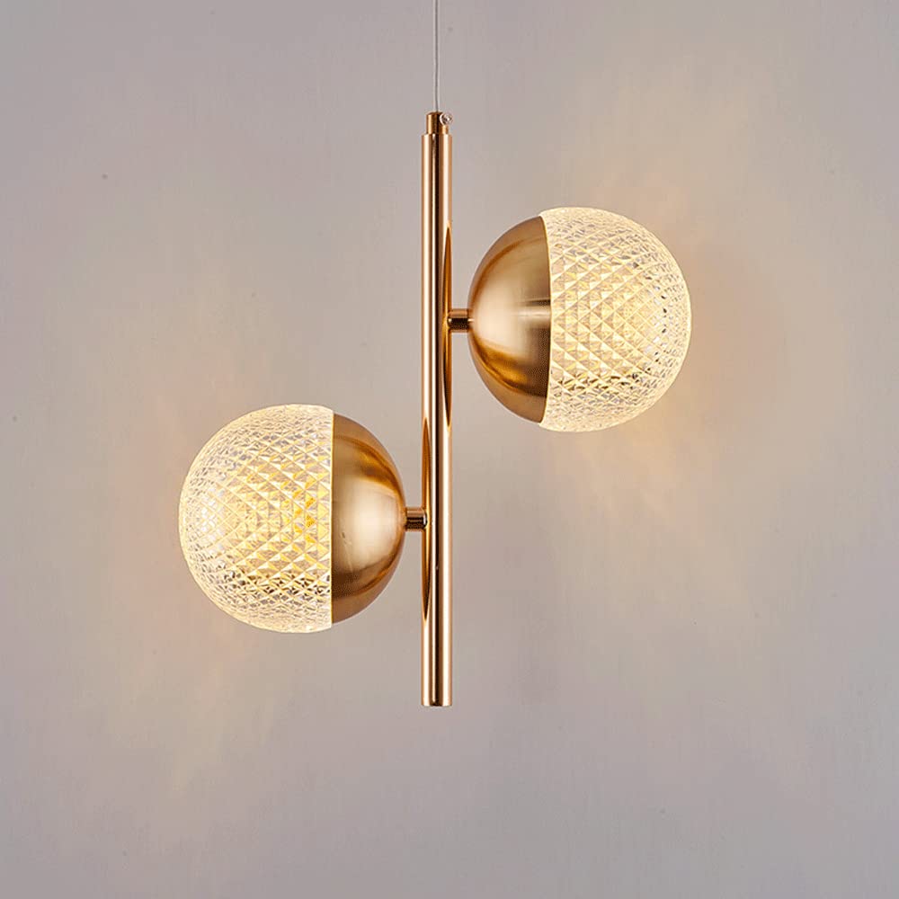 Lámpara colgante minimalista de 2 luces para iluminación interior decorativa