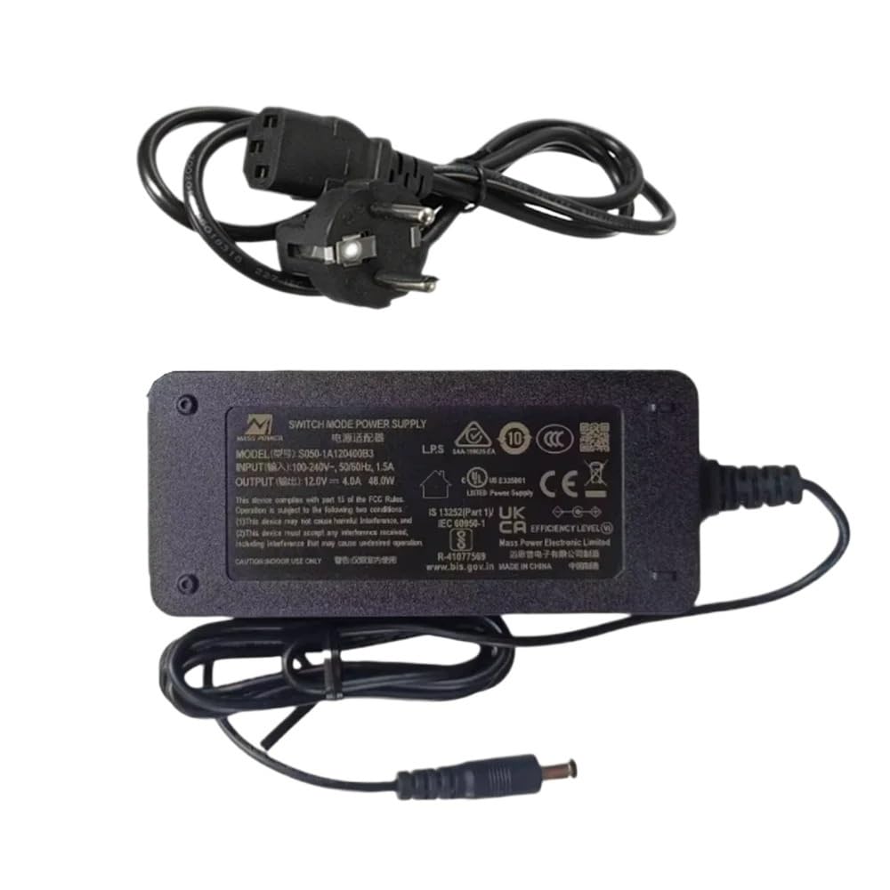 TNNBNT 12V 4A 48W Adapter Charger S050-1A120400B3 Recorder Power Supply 5.5 * 2.1mm(Adapter only)