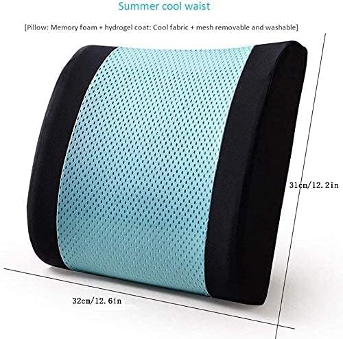 Miniatura 7 de XIXIDIAN Almohada lumbar con soporte para silla de oficina y cojín para asiento de automóvil, espuma viscoelástica con correa ajustable y soporte