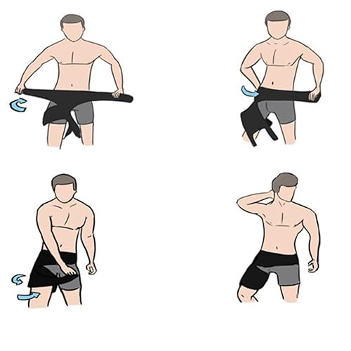 Miniatura 7 de Protector de cadera ajustable Soporte de compresión para piernas y cadera Correa elástica negra para la ingle para más rápido de tensión muscular,