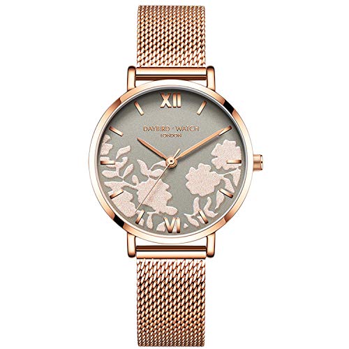 RORIOS Mujer Relojes de Pulsera Impermeable Cuarzo Analogico Relojes Mesh Correa...