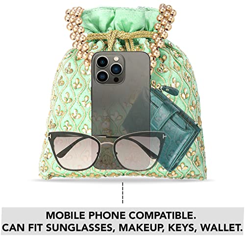 Image of Aheli Potli Purses Gift for Women Handmade Evening Handbag Stylish Bridal Fashion Wristlet
