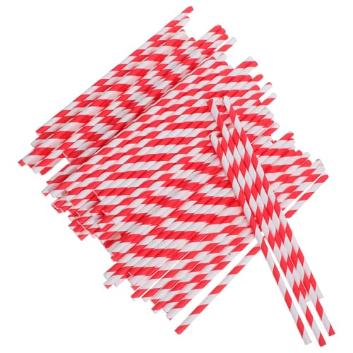 Homoyoyo 100 pcs pitillos desechables de papel rayados miniatura 1