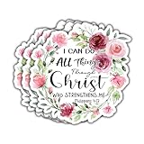 (3pcs) I Can Do All Things Through Christ Who Strengthens Me Stickers Inspirational Quotes Bibble Verse Philippians 4:13 for Tumbler Water Bottles Laptop Phone Kindle Car Vinyl Decal Size 3x3