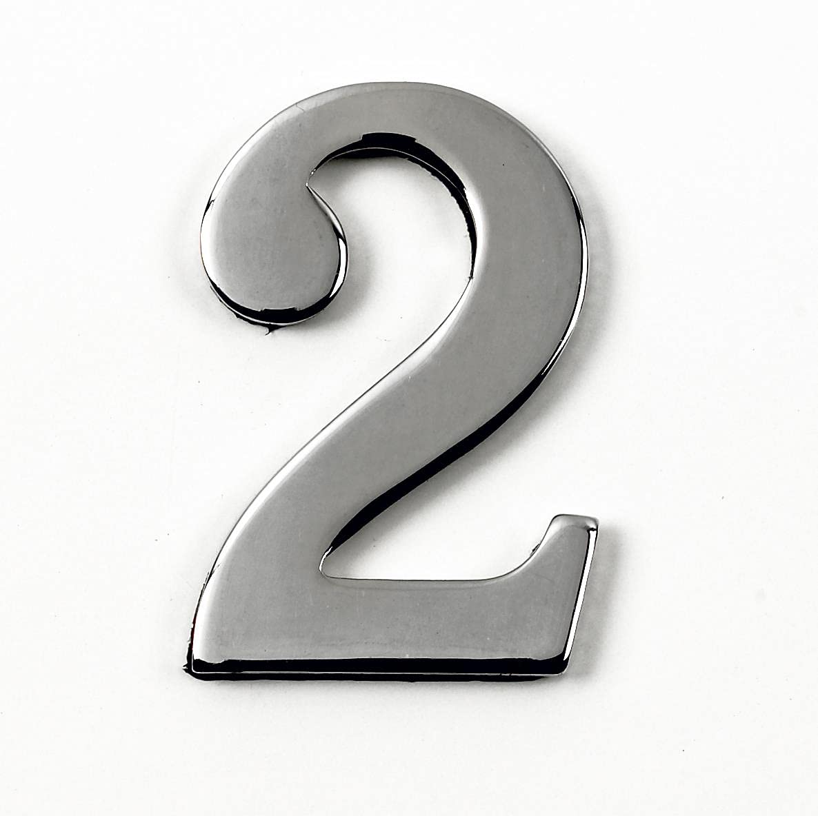 Black Country Metal Works 1.5-2 Inch Self Adhesive Solid Brass Numbers & Letters Chrome Finish (2)