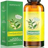 Teebaumöl 100% Reines und Naturrein, 60ML Tea Tree Oil Anti Pickel, Akne, Warzen und Andere Hautprobleme, Vegan Teebaum Ätherisches Öl für Unreine Haut, Gesicht, Kopfhaut und Haare