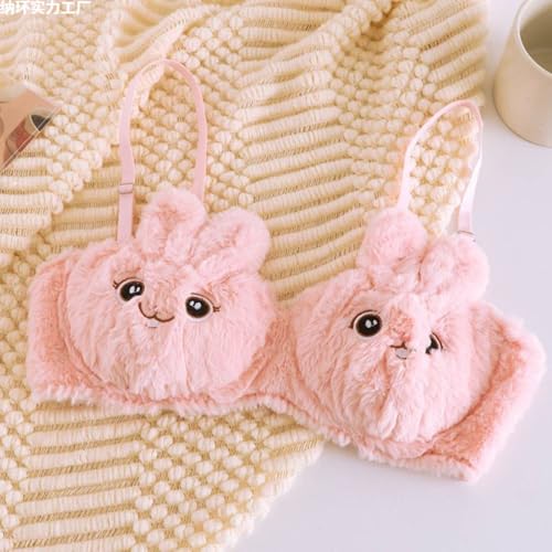 Image of Imported Japanese-Style Furry Bunny Ear Bra & Panty Set for Women Milk Silk Cute Rabbit Cosplay Lingerie Premium Ultra-Soft Plush Sexy Innerwear for Honeymoon, Date Night & Valentine Gift