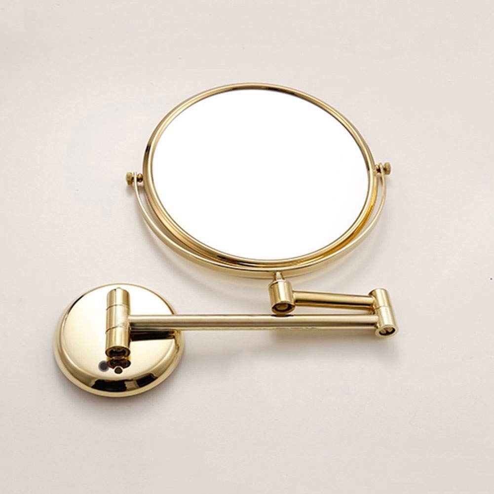 Miroir De Maquillage Mural 20,3 Cm Double Face Pivotant Extensible Pliant Salle De Bain Rasage Cosmétique Maquillage Miroir-doré Grossissement 5X/1X