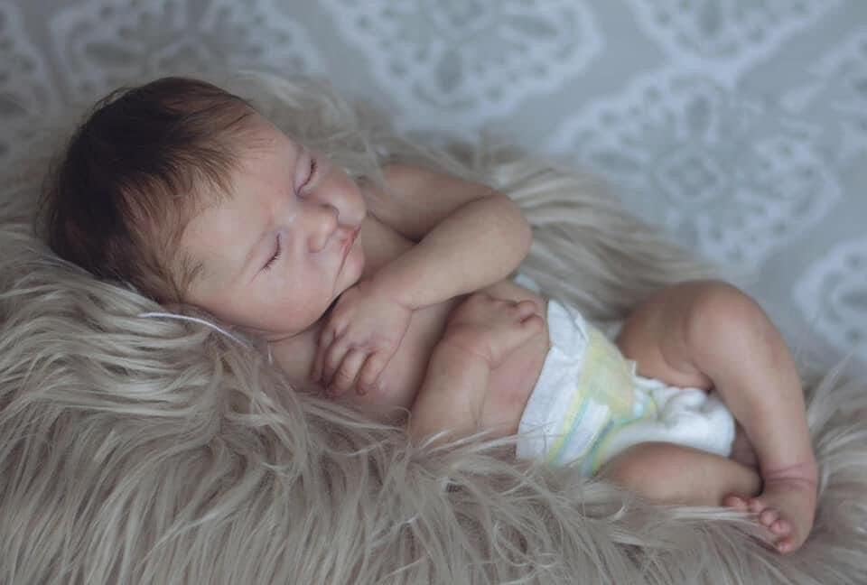 Muñeco Reborn Bebé 19 pulgadas Vinil Lifelike miniatura 3