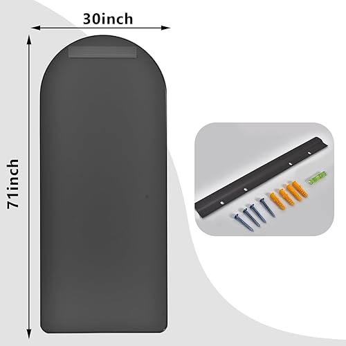 Miniatura 6 de Espejo arqueado extra grande de longitud completa de 71 x 30 pulgadas, espejo de pared o inclinado con marco de aleación de aluminio, decoración