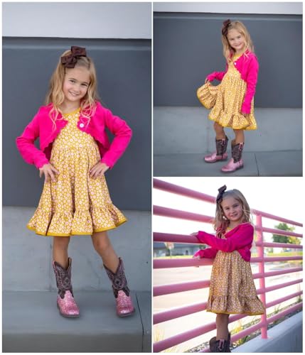 Image of Arshiner Girls Open Front Bolero Shrug Kids Long Sleeve Cropped Elegant Cardigan Knit Sweater