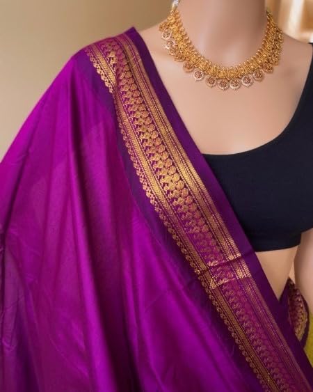 Image of South Cotton Gadwal Saree for Women | Celebrity Inspired Traditional Ethnic Wear | Chettinad & Kalyani Cotton Sarees | Soft Cotton Saree with Blouse Piece