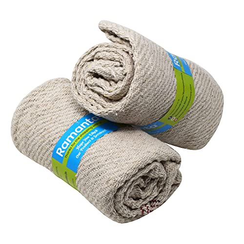 Ramanta Cotton Floor Cleaning Cloth (Pocha) for Mopping, Car, Blackboard, Fan, Desk, Sweeping Cloth, Dusting Reusable & Washable Mop 22 x 22 Inch (Pack of 2, Off-White, Large Size)