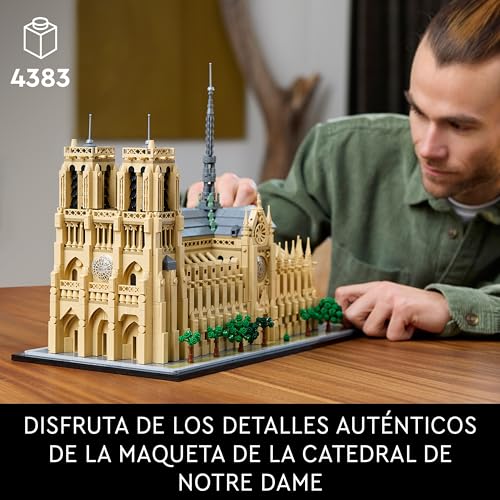 Miniatura 2 de LEGO Architecture Notre Dame de París Maquetas para Construir para Adultos, Set de Arquitectura de Catedral, Recuerdo de Historia de Francia, Regalo para Hombres, Mujeres, Padres y Madres 21061