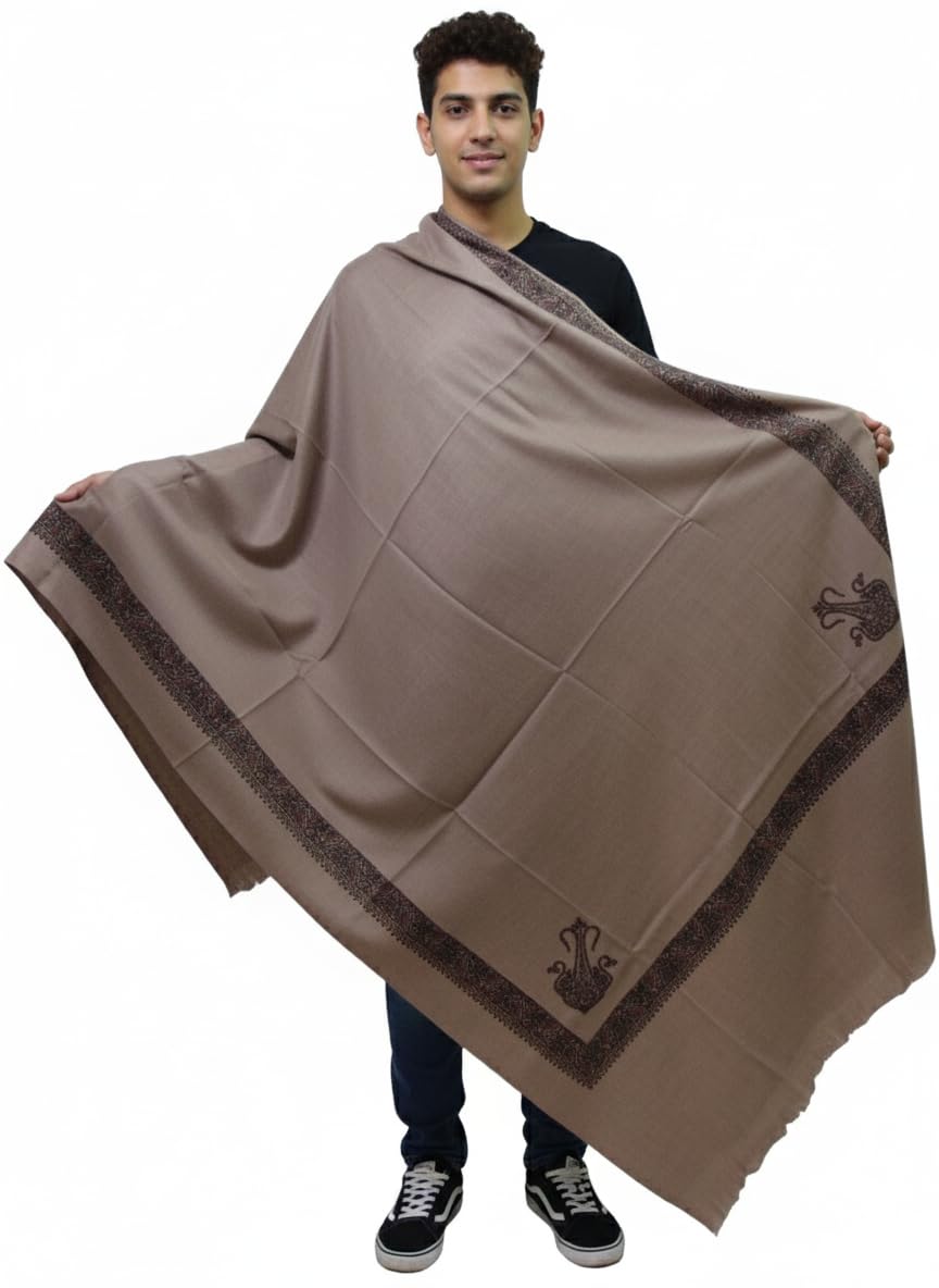 KAVIM Grey Wool Printed Men's Shawl KA-SWL-29-picture-20