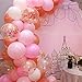 Zabyky 110 Pack Pink Gold Confetti Rose Gold Balloons, Balloon Garland Kit, 16ft Balloon Strip for Wedding, Baby Shower, Birthday Party Decorations (Pink and Gold Confetti)