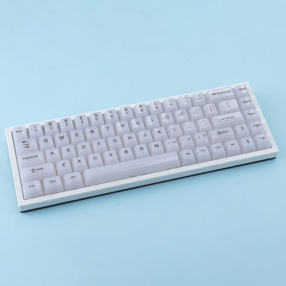 JakeTsai Crystal Jelly White Keycaps, 119 touches PC Keycaps Dye-Sub MDA Profile Translucent Custom Keycap for 61/68/84/87/98/100 Cherry Gateron MX Switches Mécaniques Keyboards