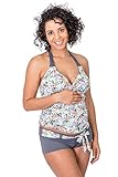 Petit Amour Umstands-Tankini Schwangerschafts-Bikini TUKINI Badeanzug Bademode Set Oberteil Unterteil grau Mehrfarbig Cup B bis D Gr. XL