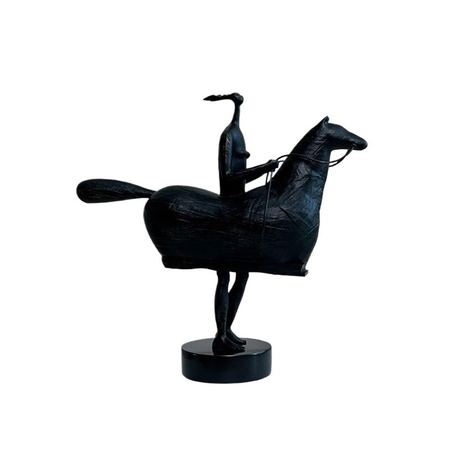 Zhaoj24-05 Art Sculptures Abstract Horse and Rider Sculpture Modern Metal Art Statue with Base Contemporary Home Decor Figurine