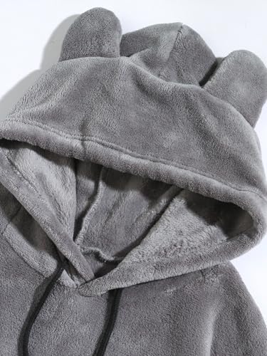 Thatrich Mens Fleece Sweatshirt Sherpa Hoodie with Cute Terry Bear Ears Oversized Long Sleeve Pullover Warm Winter Sweatshirt4