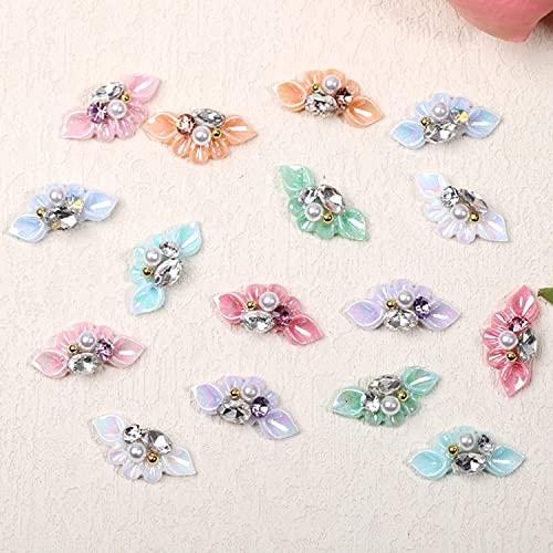 20 Pcs 3D Nail Charms Flower Nail Art Charms Pearl Petals Nail Gems And Rhinestones Handmade By Acrylic Nail Decorations Accessories For Women Girls Nail Diy Crafting Supplie #TOP3